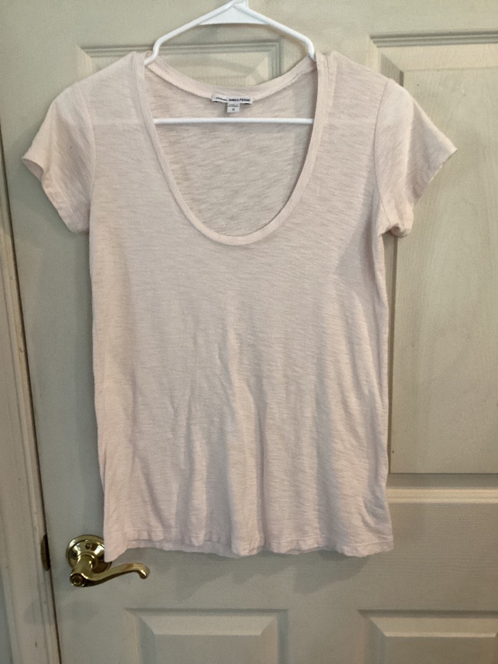 NWOT BEIGE JAMES PERSE SUPER SOFT COTTON and MODAL TEE SMALL pale peach